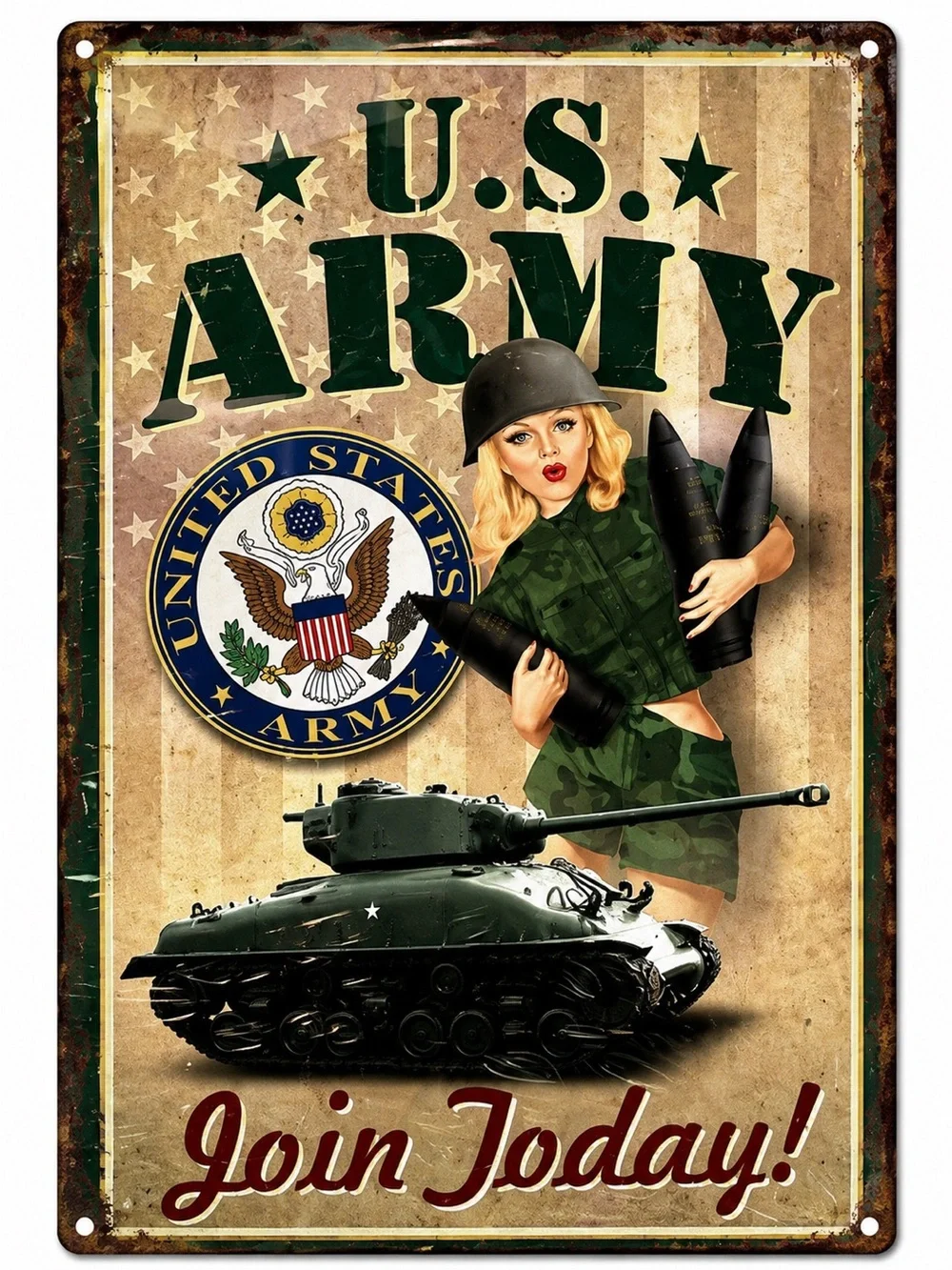 NEW Heavy Duty Steel U.S. Army Join Today Metal Sign